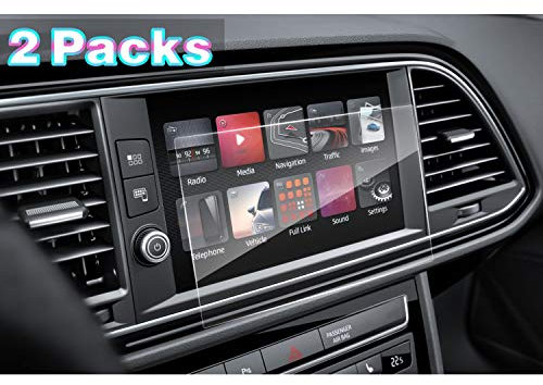 LFOTPP Seat Leon MK3 8 Pulgadas Protector Pantalla Navegación, PET Película Protectora GPS Radio Coche Interior Accesorios (2 unidades)