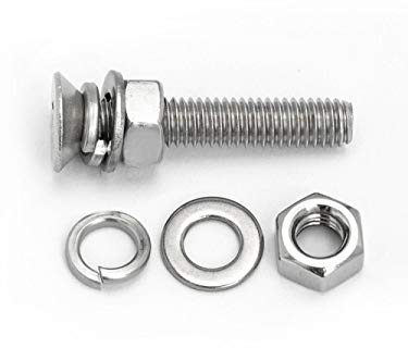 304 Edelstahl Senk- / Flachkopf Innensechskantschraube Mutter Stellschraube Mutter Unterlegscheibe Federscheibe-M10 * 50 (2 Sätze)