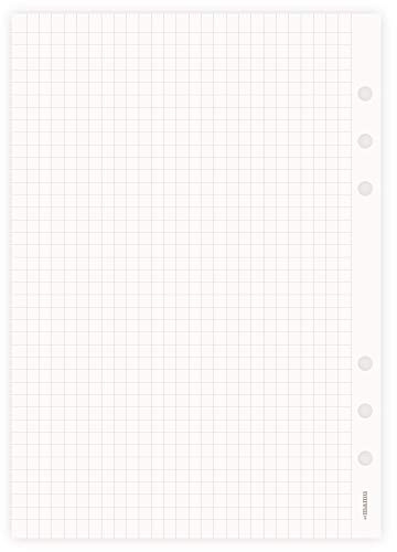 etmamu 752 Kalendereinlagen A5 Kariert | Notizpapier Organizer Einlagen | 6-fach-Lochung (100 Blatt)