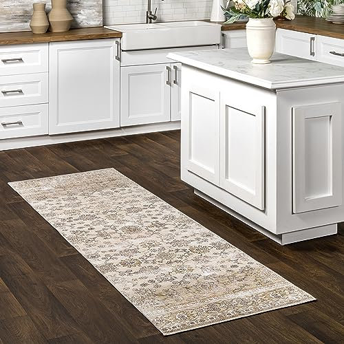 nuLOOM Deadra Vintage-Teppich, maschinenwaschbar, 60 x 200 cm, Beige
