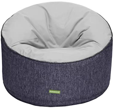 Gardenista runder Bean Bag für Erwachsene Sitzsack 90x60cm Wasserabweisender Stoff Gaming sitzsäcke mit füllung Komfortabler Indoor Outdoor Sitzkissen Sessel für Wohnzimmer,Garten,Terrasse (Grau)