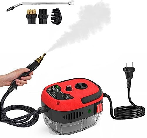 Kavolet Nettoyeur vapeur portable de 2500 W, machine de nettoyage à vapeur pressurisée haute température avec têtes de brosse pour meubles de cuisine, salle de bain et voiture