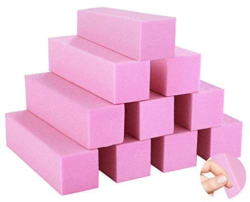 Sibba 10 Unidades de Bloque de Almacenamiento Intermediario Uñas Profesional Manicura Pedicura Salón Uñas Herramienta Dedo Lijado AcríLico Natural Gel Herramientas Manicura Recortar Piel Muerta (Rosa)