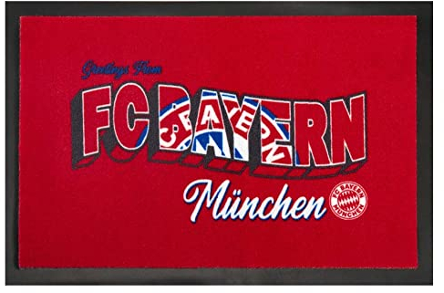 FC Bayern München Fan Fußmatte - Greetings - rot Matte Logo Fußabtreter FCB