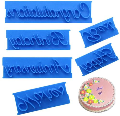 2Set Keks-Fondant-Stempel, Kuchenform, Worte, Stempel, alles Gute zum Geburtstag, beste Wünsche, Buchstaben, Stempel Keksstempel Impression Cutter Cupcake Dekorieren Wörter Kuchenform für Zuckerguss
