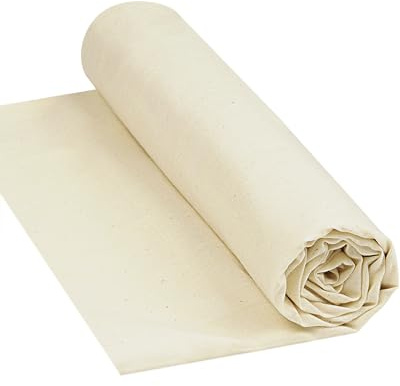 HOTGODEN Leichtes 100% Baumwoll-Musselin-Gewebe Stoffe Dekostoff Meterware: 150 cm x 2,5 m, gebleichtes Musselin-Leinen-Stoffmaterial zum Nähen, Bekleidung