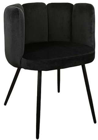Pole to Pole Esszimmer Stühle - High Five Küchenstühle Modern - Essstühle - Samt Stuhl - Schwarz