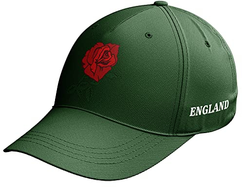 Purple Print House England Badge Cap Mens English Red Rose Baseball Hat Nations Rugby Supporter, One Size, Bottle