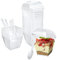 YancLife 50PCS Tasses à Dessert avec Couvercle et Cuillères, 5OZ/ 160ml DIY Coupe à Dessert Plastique Bols à Réutilisables pour Mousse crème au Chocolat Glacée Mousse au Pudding Dessert