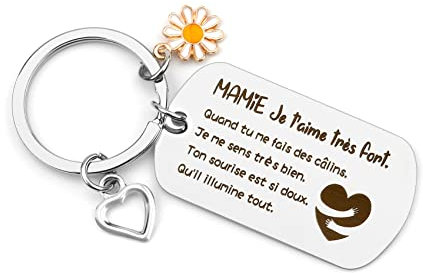 BOMEON Cadeau Fête Des Mères, Porte Clef Mamie, Idée Cadeau Grand-Mère Original et Personnalisé Pour Noël