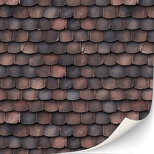 3 Sheets Self-Adhesive Roof Tiles and Shingles for Dollhouses Scale 1:12 (Roof Shingles Red)