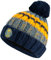 Trollkids Gestrickte Mütze Troll, Stahlblau/Marine/Mango, Größe 48-52