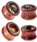 Longbeauty 4 Stück Holz Ohr Tunnel Plugs 8mm-16mm Sonne Mond Flesh Tunnels Ohrplugs Ohrdehner Plug Vintage Punk Double Flared Piercing Expander Stretcher, 8MM