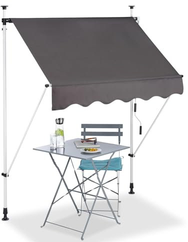 Manuelle einziehbare Markise, Für Markisen, klappbare Armmarkise, für den Außenbereich, Balkon, Hinterhof, Terrasse, Sonnenschutz, resistent gegen UV-Strahlung und Wasser ( Size : W250cm(98.42in) )