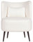 Fauteuil Bouclé Blanc à Dossier Incurvé et Pieds Noirs Obliques Salon Design Otsby