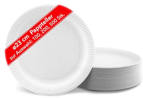 Vivopack Platos de papel desechables, 100 unidades de 23 cm, platos de papel desechables, platos de papel grandes, platos de papel desechables, platos de papel grandes, platos de fiesta, platos