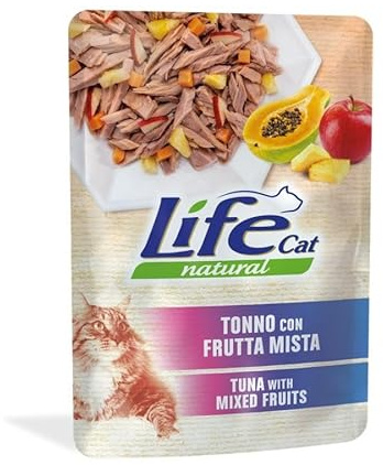 Life Cat 10 Umschläge x 70 g gesundes Katzenfutter (Thunfisch/Mix Obst)