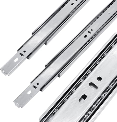 Stolmet Schubladenschiene Vollauszug Teleskopschienen Teleskopauszüge Schubladen Schienensystem Schubladenauszug bis 300 kg 50 cm Höhe 45 mm (50 cm)