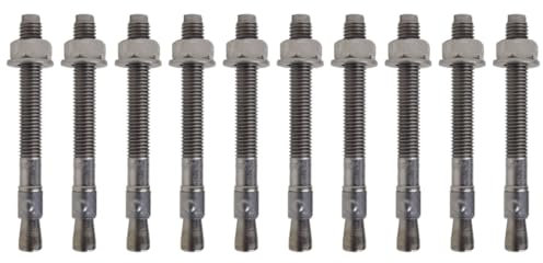 10x Remstaler BOLZENANKER | Edelstahl A4 | M6 M8 M10 M12 M16 M20 | made in GERMANY | Stahlanker | Keilanker | Betondübel | Spreizanker | Hülsenanker… (6x82)