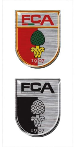 FC Augsburg 3D Aufkleber - Wappen - 2er Set Sticker FCA