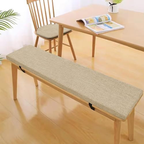 VFDC Bankauflage, Sitzkissen Bank mit Abnehmbarem Bezug, Rutschfestes Bankkissen Outdoor, Sitzpolster Outdoor aus Schaumstoff Polster, Sitzauflage Bank für Garten, Terrasse, Beige, 160×55×5cm