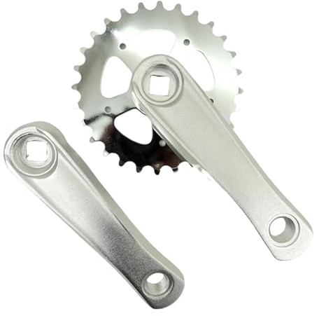 QSTDGVPW Juego de Bielas de Bicicleta para Niños Premium, 28T Gris Plata