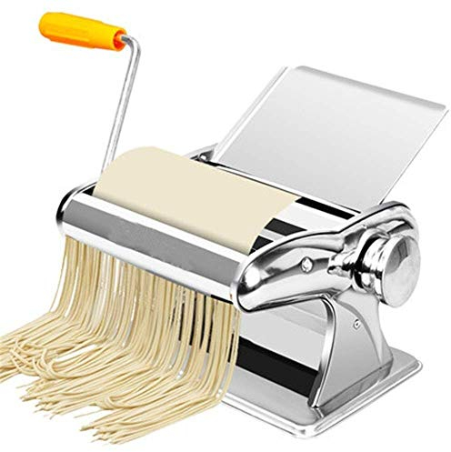 CCKUHN Nudelmaschine, Nudelmaschine aus Edelstahl, mit 3 Klingen, 8 Stärkeeinstellungen für frische Spaghetti, Lasagne, Teigwalze, Pressschneider, Nudelherstellungsmaschine, Nudelschneide