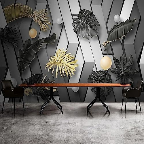Einfaches Blattgold 3D Tapeten Wanddekoration Fototapete Sofas Wohnzimmer Wandbild Schlafzimmer-200cm×140cm