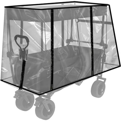 Regenschutz für Bollerwagen Kinder, Transparent Wasserdicht PVC Regenverdeck Bollerwagen, Regenschutz Regenverdeck Universal Faltbare für Handwage, Bollerwagen Zubehör (110 * 74 * 51cm)