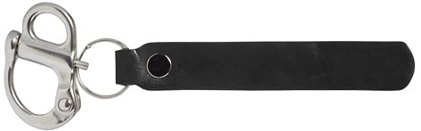 WorkingFire Firefighter Quick Release Shackle Clip with Leather Handle for SCBA MASK Marine Grade Stainless Steel Fixed Snap Sailing Shackle Lanyard Firefighter Accessories Tools