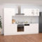 LAPOOH 8-TLG. Küchenzeile, Küchenschrank, Einbauküche, Unterschrank Küche, Kitchen Cabinet Unit, Singleküche, Kitchen Cabinets, Weiß Holzwerkstoff
