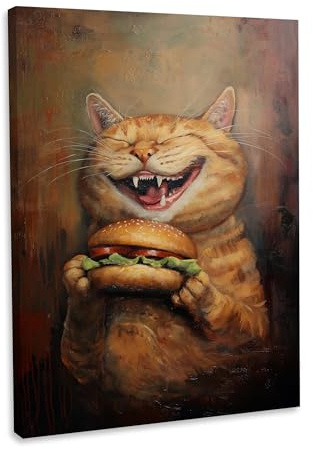 Hustling Sharks® Wenn dich der hunger packt 3 Leinwand 100 × 150 cm | XXL Tierbild im Hochformat, hungriges Tier Bild, Wandbild Tiere