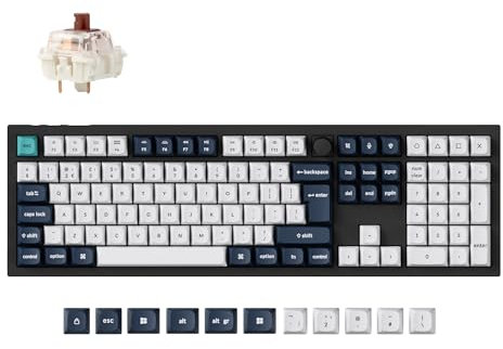 Keychron Q6 Max Full Size Bluetooth Wireless /2.4 GHz/Wired Custom Mechanical Keyboard, Full Metal Programmable Knob RGB Hot-Swappable Gateron Jupiter Brown Switch for Mac Win Linux - UK Layout