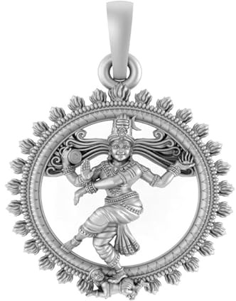 INDIA MADE Pb7358 Anhänger aus Sterlingsilber (92,5 % Reinheit), Gott, Shiva, Nataraj, Tandav, Pose (große Größe), Sterling-Silber, Kein Edelstein