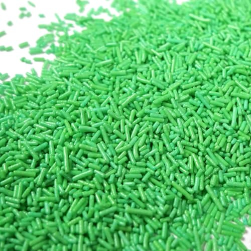 Streuselheld Jimmies Waldmeister Geschmack 80g Zuckerstreusel | Grüne Sprinkles als leckeres Topping für Torten, essbare Deko-Streusel für Muffins, Cupcakes und Geburtstagskuchen