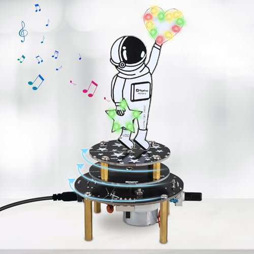 PEMENOL DIY Elektronik Löt bausatz Astronaut Styling, LED-Lichter löten Kit mit Musik-Control Tasten, Kosmos Elektro Technik Gadgets Löten Lernen Set für Anfänger und Erwachsene Geburtstagsgeschenk