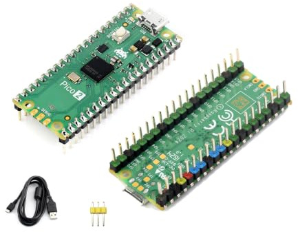 Pico 2 with Pre-Soldered Color-Coded Header Compatible with Raspberry Pi Pico 2 Microcontroller, Based on RP2350, Dual-Core ARM Cortex-M33 and Dual-Core Hazard3 RISC-V Processor 4MB Flash, 3 Items