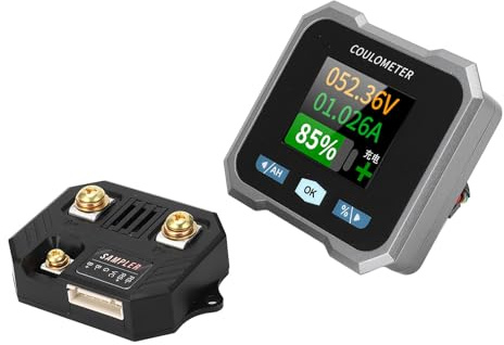 Smart Battery Capacity Monitor, RV Smart Battery Monitor Battery Power Percentage Voltage Indicator Gauge with Shunt