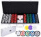 Engelhart - 320920 – Poker-Set – Koffer aus versilbertem Metall – 500 Chips 14 g kleine Einsätze (1 bis 100) + 2 Kartenspiele, 3 Dealerknöpfe, 5 Würfel
