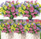 DEMIUKO 9 paquetes de flores artificiales para exteriores, resistentes a la intemperie, para balcón, plantas, plantas artificiales, seda, flores falsas, ramo para colgar balcón, jardín, ventana