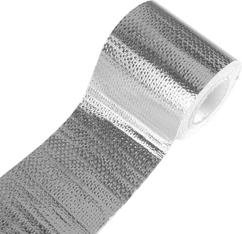 Nastro adesivo in alluminio, 10 m×5 cm, striscia di alluminio adesiva ad alta temperatura 500 °C, nastro termico per auto per installatori ed elettricisti, resistente ai raggi UV, all'acqua, ai grassi