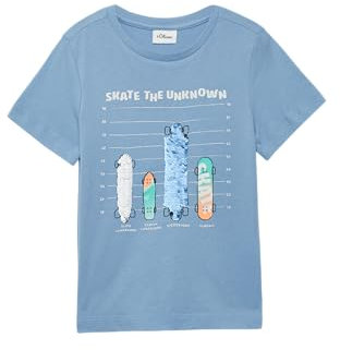T-Shirt mit Frontprint und Wendepailletten blassblau 116/122