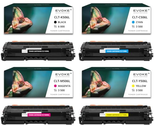 4 Tonerkartuschen für Samsung CLT-506L CMYK, 6000 Seiten, Schwarz + 3500 Seiten pro Farbe, CLTK506L, kompatibel mit CLP-680 CLP-680DW CLP-680ND CLP-680ND CLP-680DW CLP-680ND