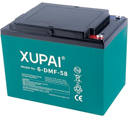 Blei-Gel-Akku A1, 12V 58Ah Blei Gel Akku, Acid, 12V AGM Batterie, Profi Blei-Batterie Kabinenroller Solar Boot Elektromobil Rollstuhl, Agm Solarbatterie ersetzt 38Ah 40Ah 45Ah