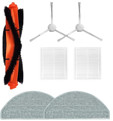 Roboparts® Kit 7 en 1 recambios compatibles con Xiaomi Vacuum S20. Incluye Rodillo Principal, cepillos Laterales, mopas de fregado y filtros hepa