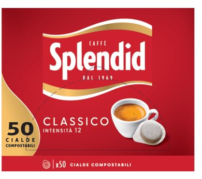 Splendid Caffè in Cialde ESE - 150 Cialde - Intensità 12 | 3 confezioni da 50, Per macchina a portafiltro monodose, Sapore deciso e aroma tostato