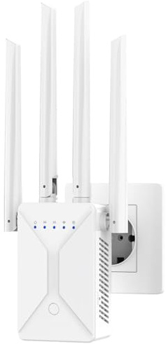 COTDLNK 2025 Répéteur WiFi Puissant 1200Mbps Amplificateur WiFi avec PA intégré Double Bande 5 GHz et 2,4 GHz WiFi Extender avec Port, Compatible avec Toutes Les Box Internets