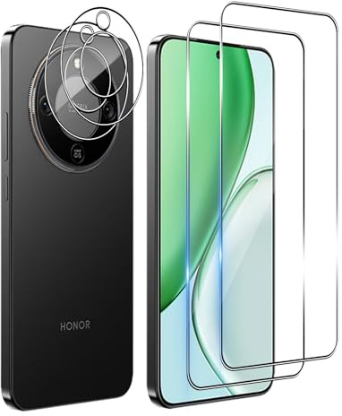 Bihizei Protector de Pantalla para Honor Magic 8 Lite 5G, Vidrio Templado | 2 Piezas Protector Cristal Templado + 2 Protector de Lente Cámara, Fácil de Instalar, Anti-Arañazos, 9H Dureza