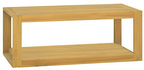 Teenpull Étagère de salle de bain murale 90 x 45 x 35 cm en teck massif, étagère de salle de bain robuste, armoire de rangement polyvalente pour serviettes et produits de toilette