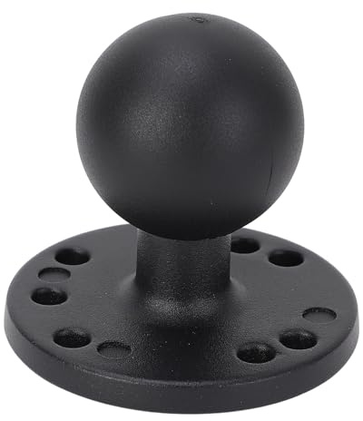 MUNEFE 1.5 Inch Ball Mount, Ball Mounts Base with Round Plate, Aluminum AMPS Hole Round Plate Adapter for ram mount C Size Ball Double Socket Arm